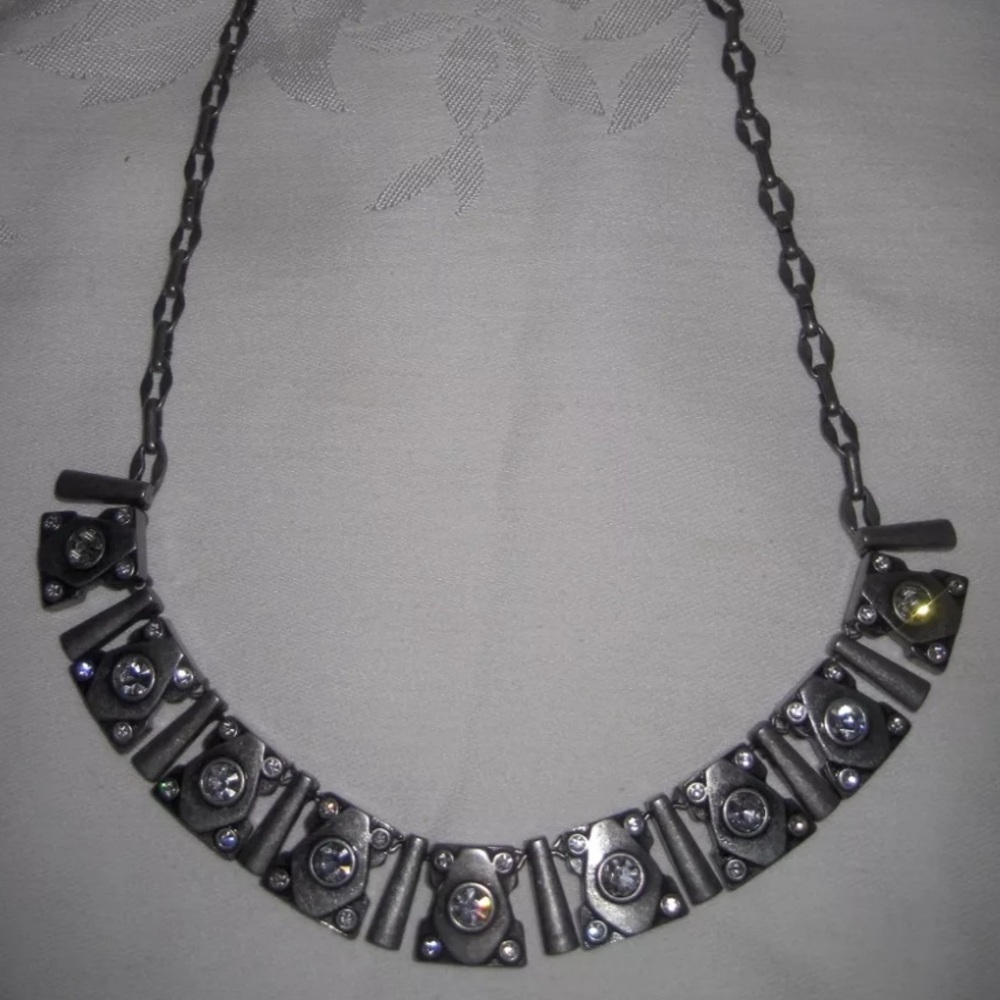 NEW w/ Tags Lia Sophia MATRIX Necklace Bib Choker Antique Retired